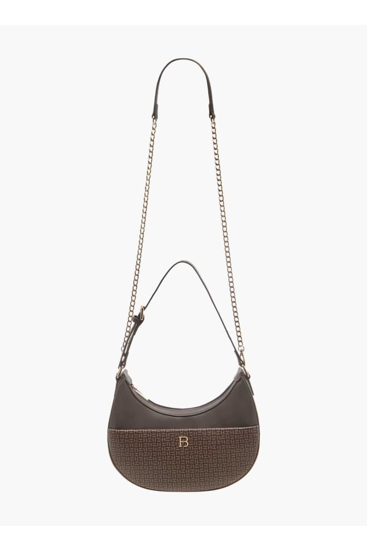 Flora Bella by Shoexpress-Flora Bella Monogram Detail Hobo Bag with Detachable Strap and Zip Closure 2