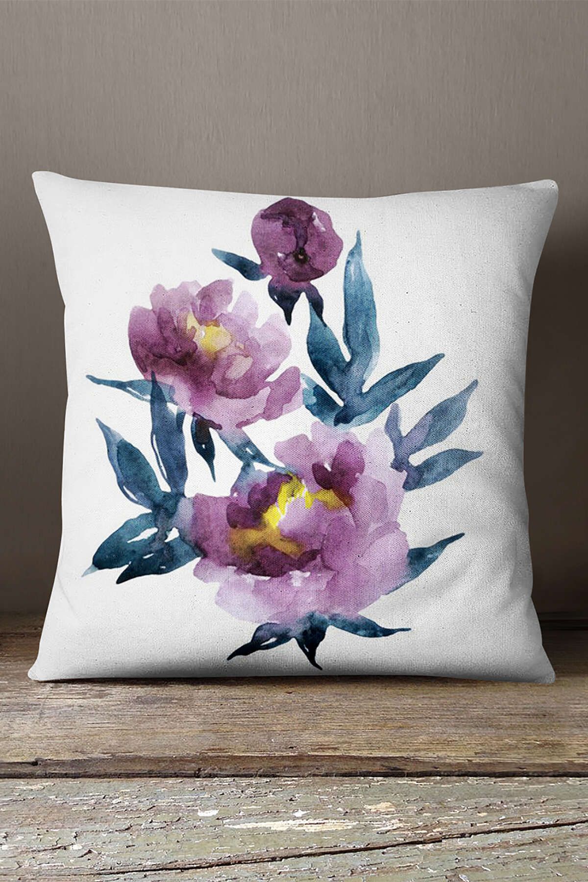 INSENSE HOME-Velvet Babyface White Purple Floral Throw Pillow Pillow Case - Cgh233 1