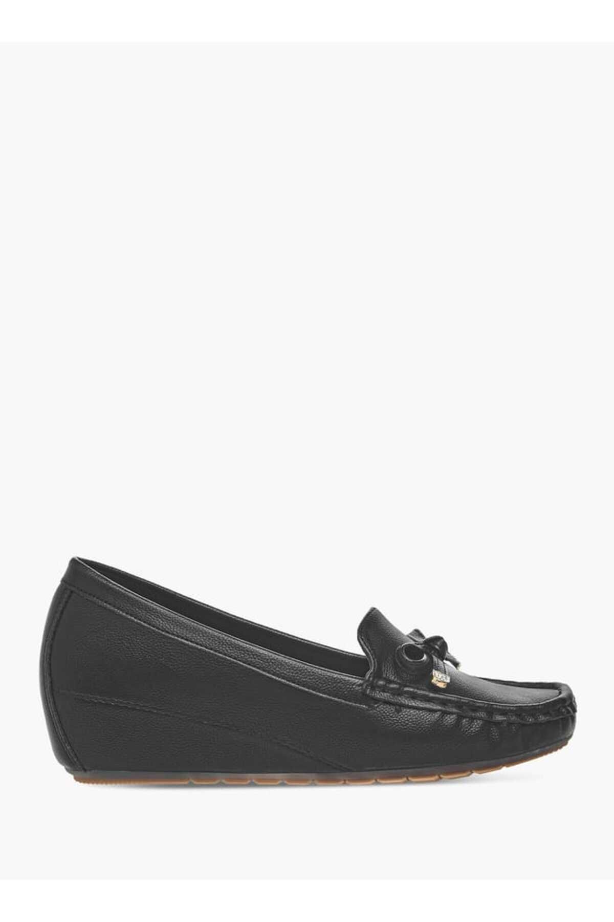 Le Confort-Slip-On Loafers with Wedge Heels and Bow Accent 3