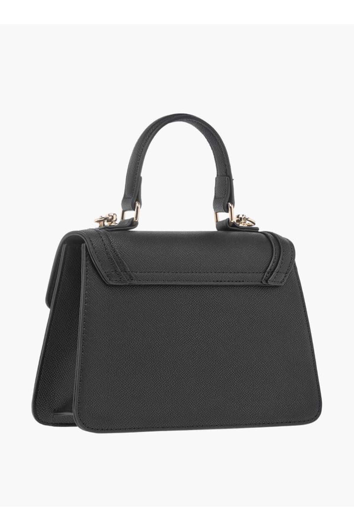 Celeste-Solid Satchel Bag with Flap Closure and Detachable Strap 3