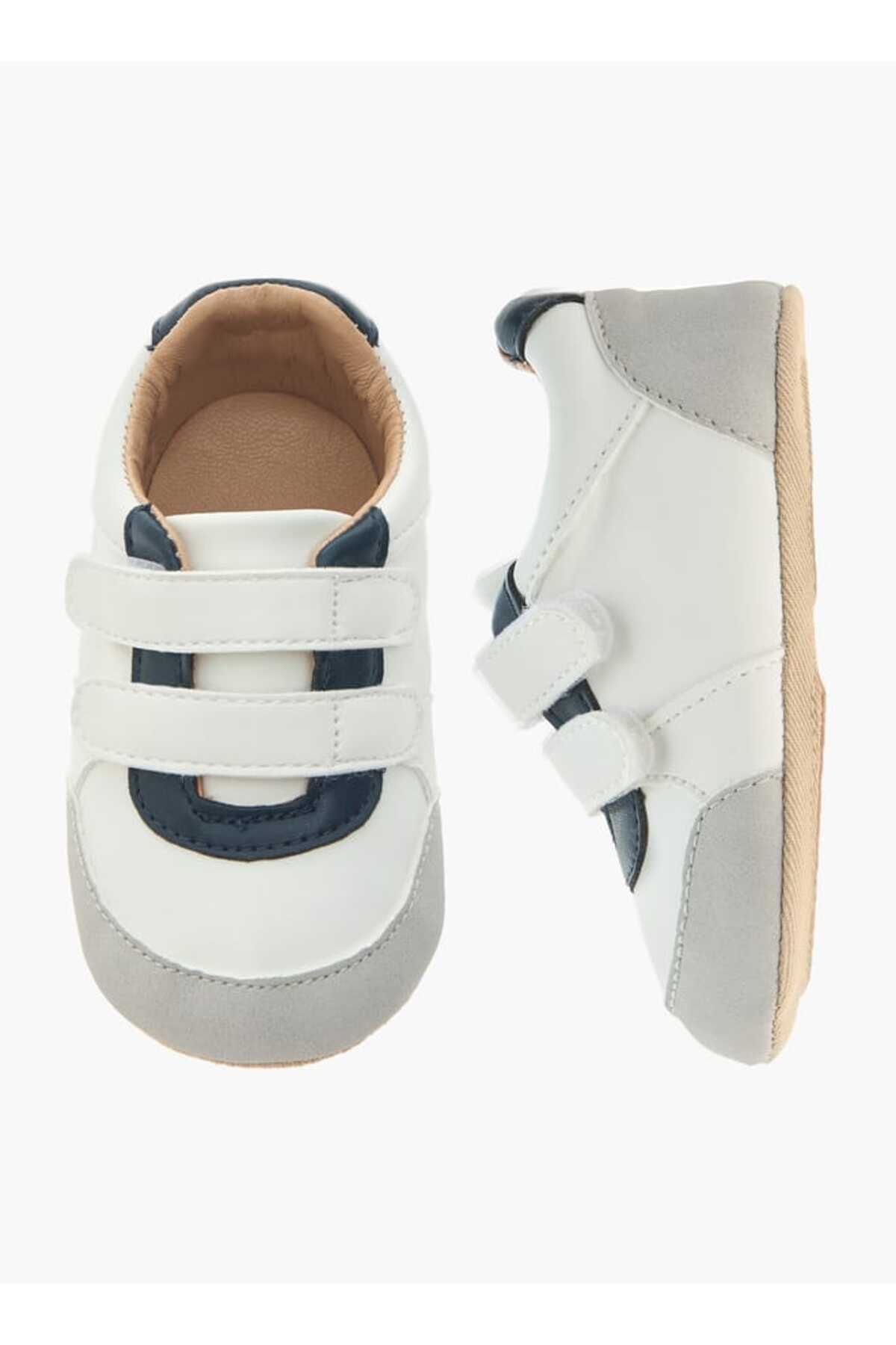 Barefeet-Panelled Booties with Hook and Loop Closure 1