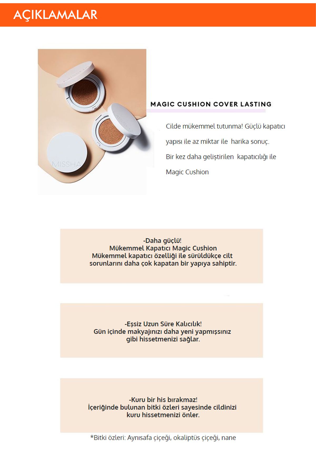 Missha Yarı Mat Görünümlü Uzun Süre Kalıcı Cushion Fondöten Magic Cushion Cover Lasting SPF50+/PA+++ No.23-2