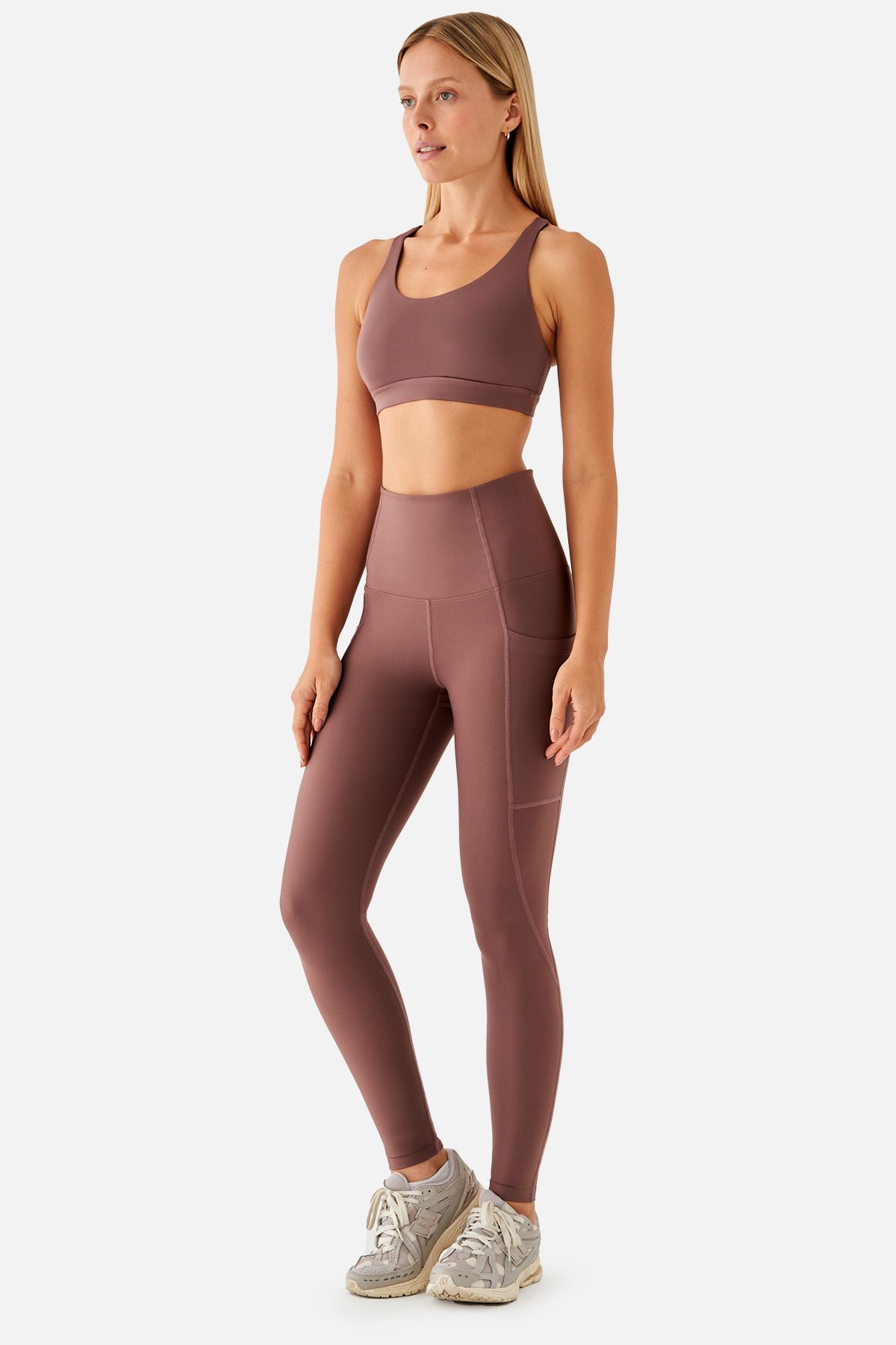 Superstacy-Stella High Waist Pocket Recovery Dark Rose Sports Leggings 1