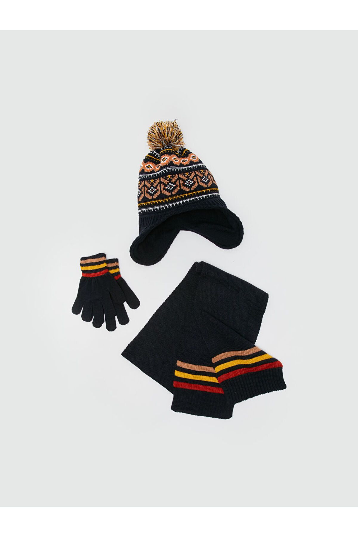LC Waikiki-Lcw Embroidered Boy's Scarf, Beanie and Gloves Set 1