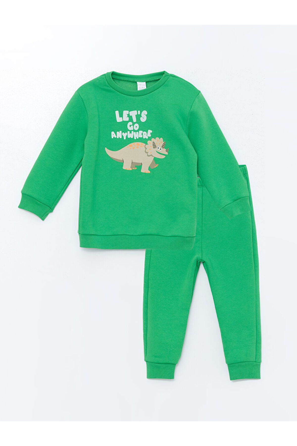 LC Waikiki LCW Kids Bisiklet Yaka Uzun Kollu Basic Erkek Bebek Sweatshirt ve Eşofman Alt 2'li