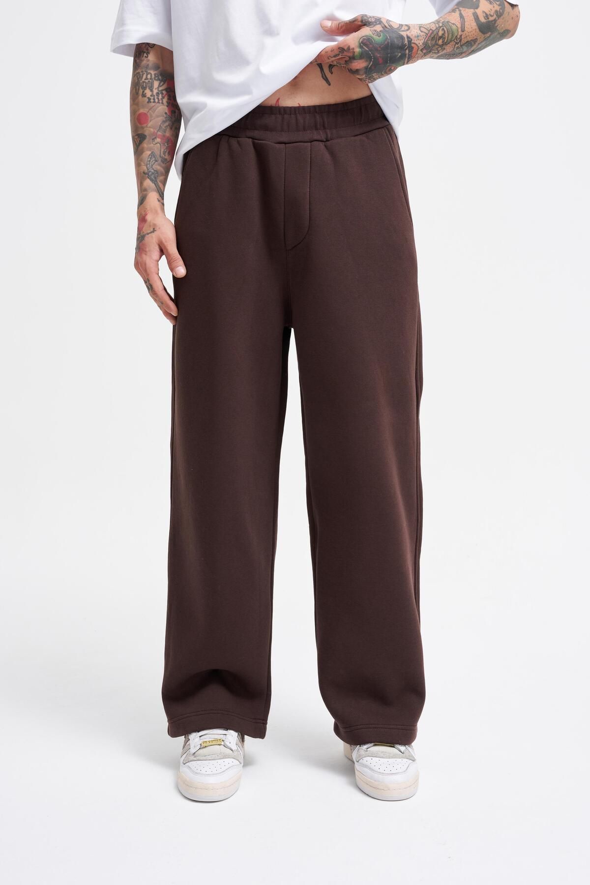 Machinist-Men's Baggy Oversize Brown Sweatpants 1