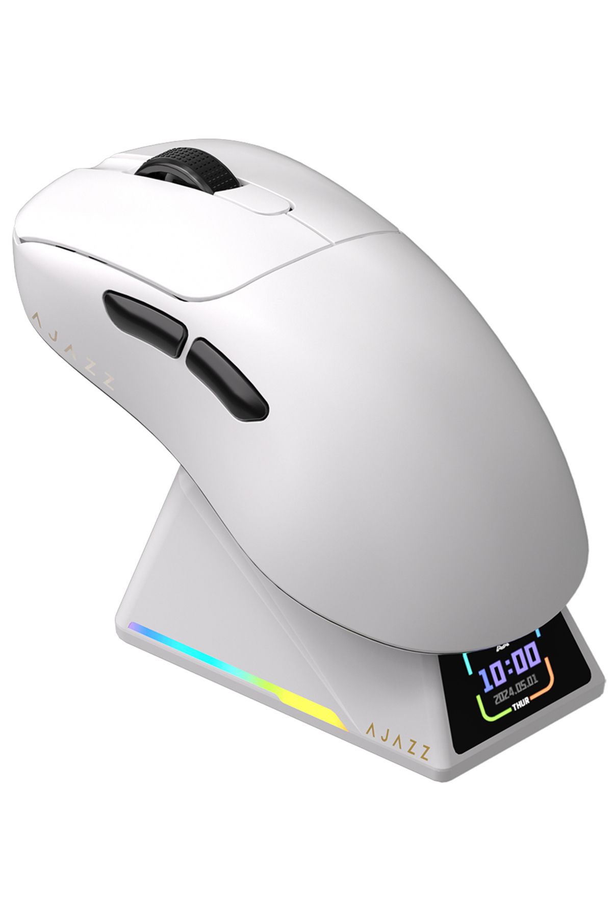 Coverzone AJAZZ AJ-179 Apex 42000 DPI Manyetik Şarj İstasyonu TFT Ekranlı Mouse PAW 3950 Sensör 8K Dongle