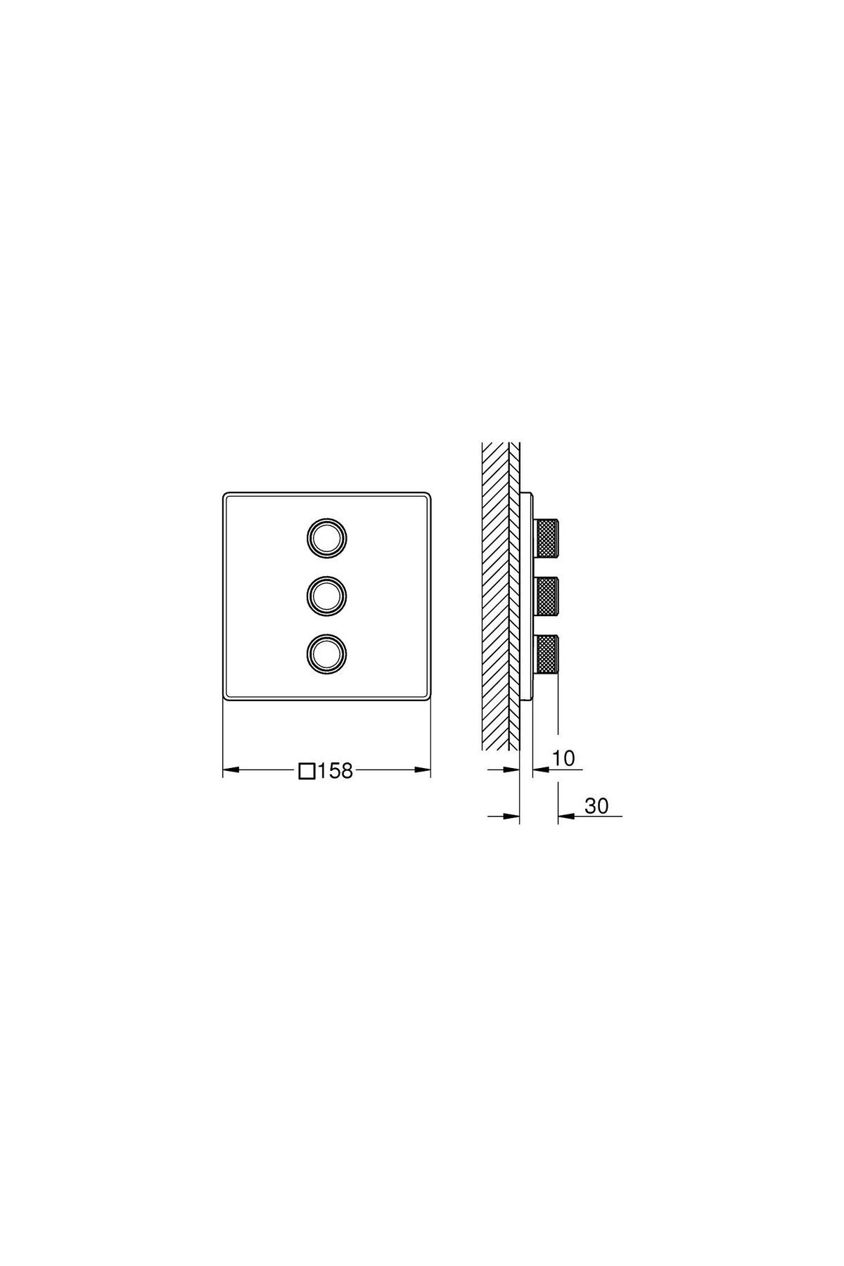 Grohe-Grohtherm Smartcontrol Three Point Flow Control Remote Control -29127000 2