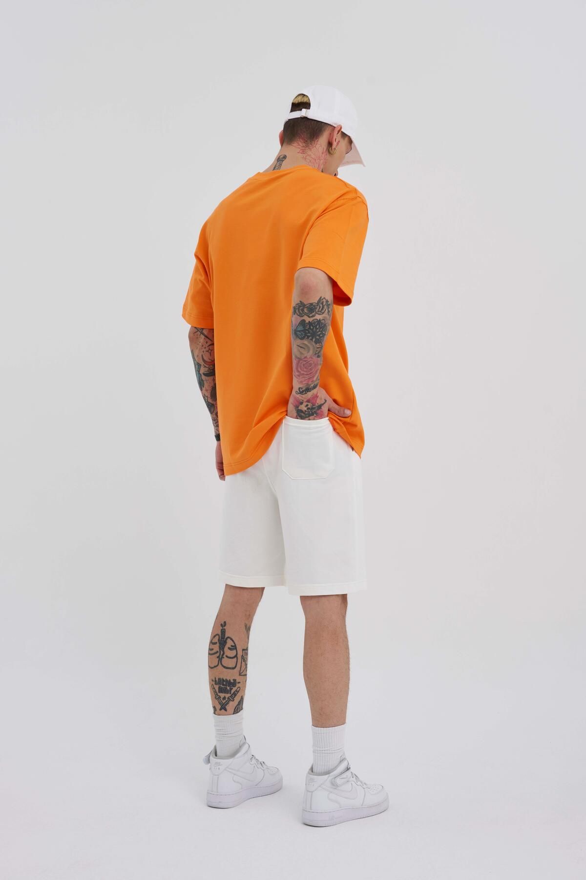 Machinist-Men's Basic Relaxed Ecru Shorts 5