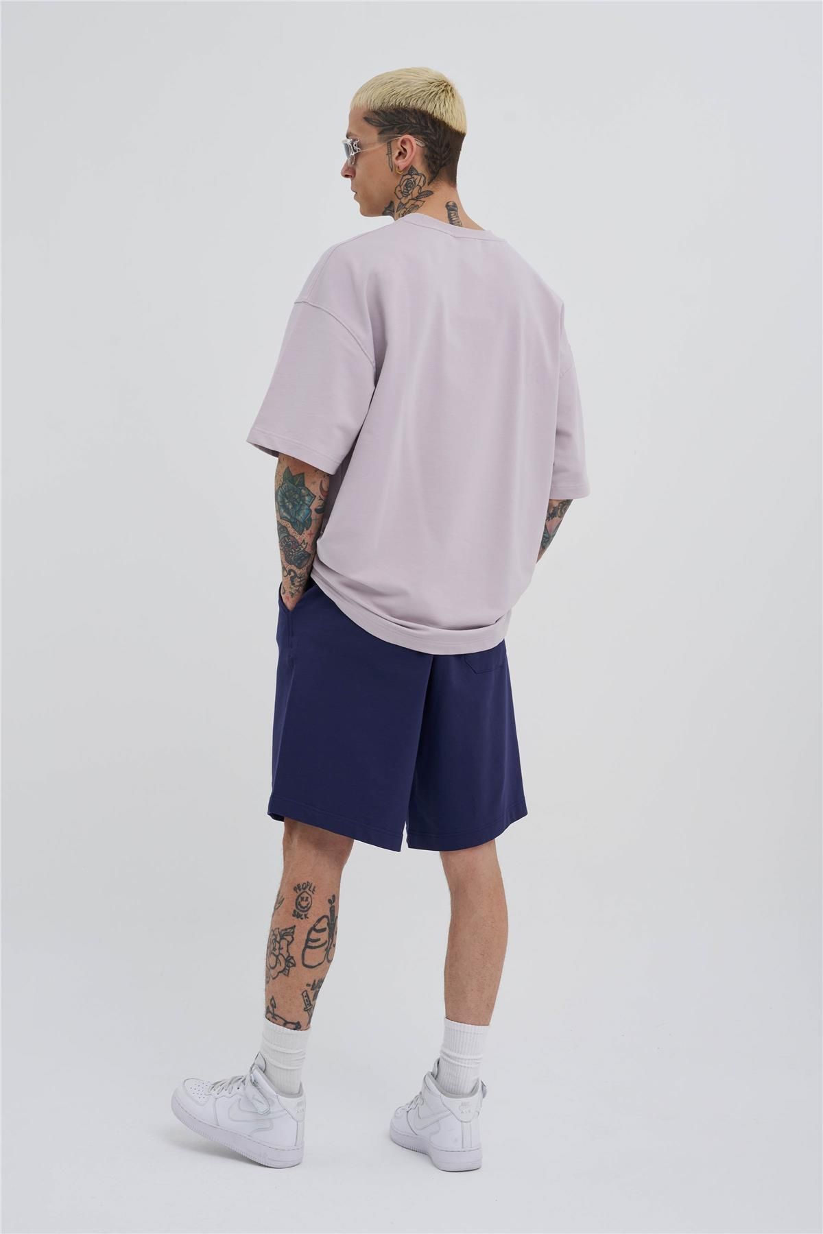 شلوارک و برمودا آبی مردانه یونیسکس Oversize Basic Pocket Blue Machinist