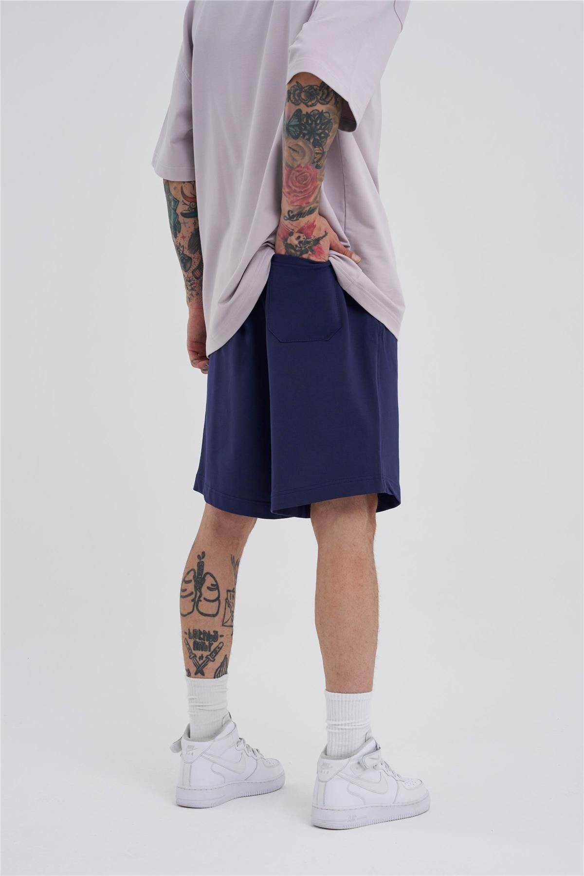 شلوارک و برمودا آبی مردانه یونیسکس Oversize Basic Pocket Blue Machinist