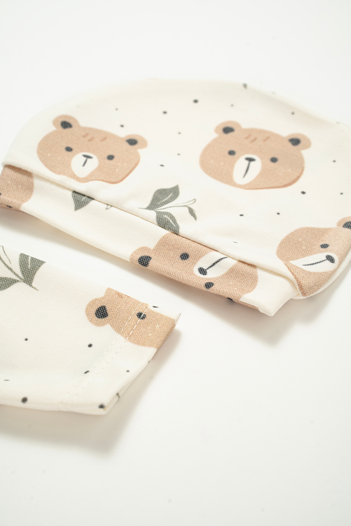 NEU KIDS Hastane Çıkışı 100% Pamuk Yapraklı Ayıcık Baskılı Yenidoğan 5li Set Bebek Kıyafeti fotoğrafı 5 (önizleme)