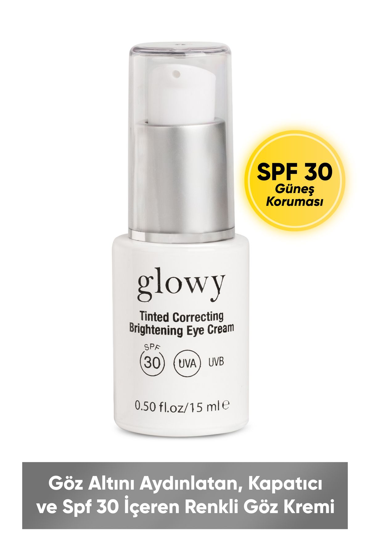 GLOWY Göz Altını Aydınlatan, Kapatıcı Ve Spf30 Içeren Renkli Göz Kremi (Y) 15ml