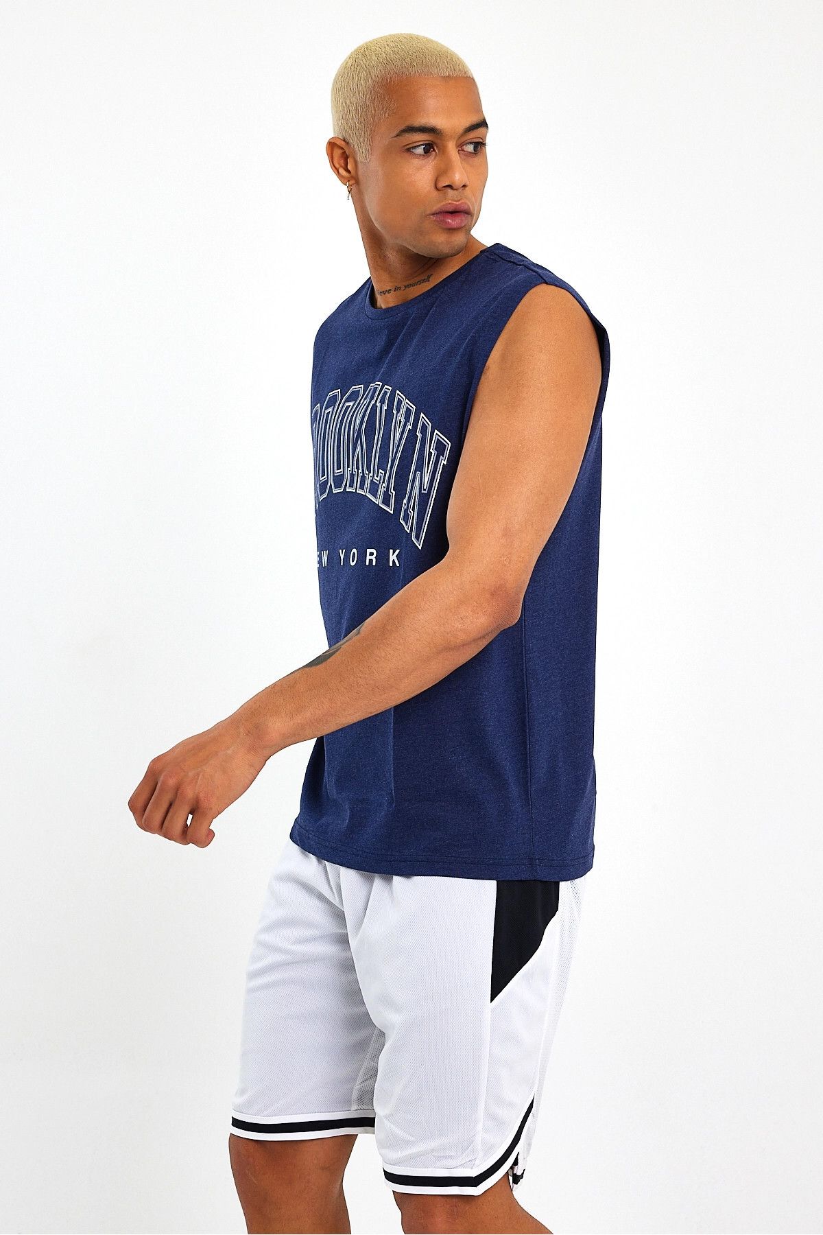 Superlife-Superlife Men's Crew Neck Regular Fit Brooklyn Printed T-Shirt Spr22Ts116 4