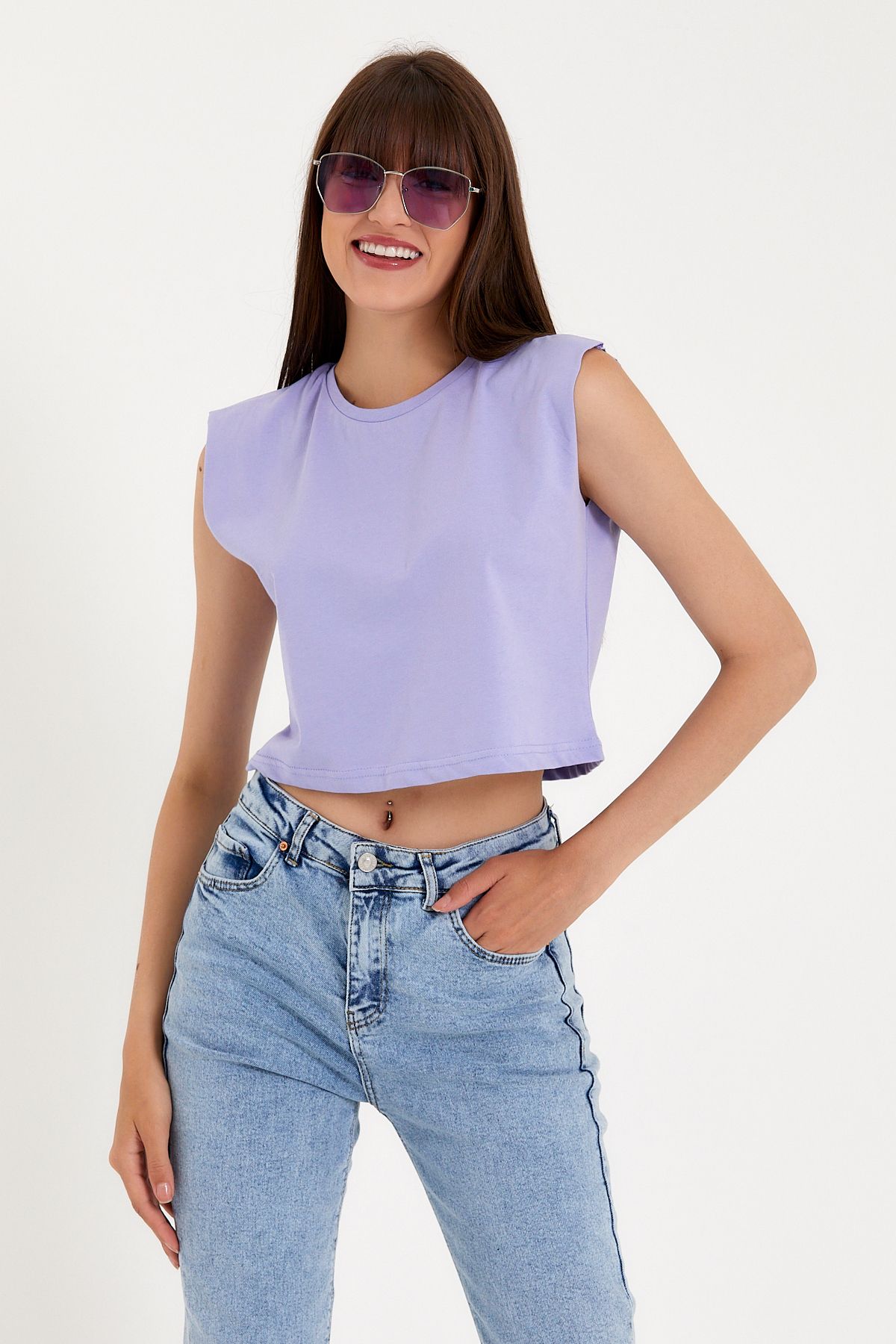 Superlife-Women's Regular Fit Crop T-Shirt Spr22tsk128 5