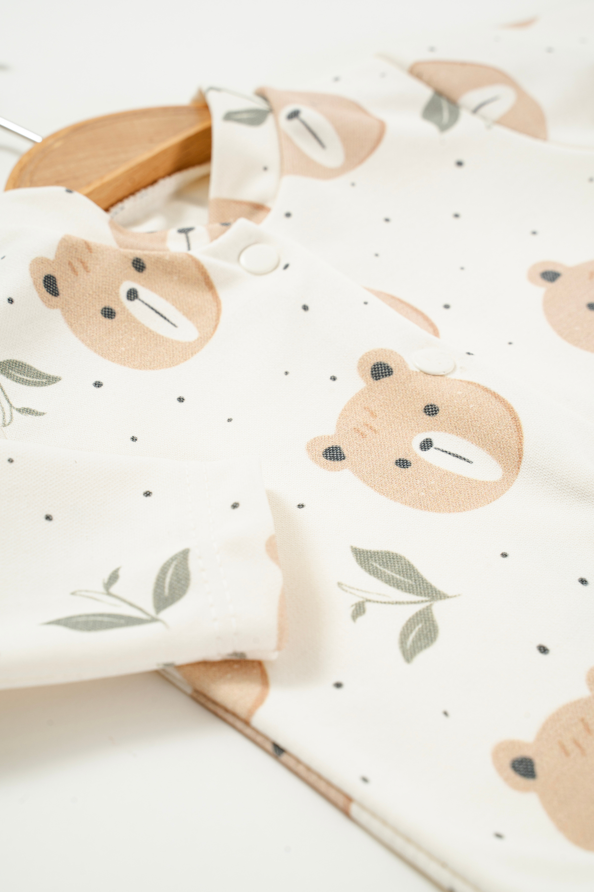 NEU KIDS Hastane Çıkışı 100% Pamuk Yapraklı Ayıcık Baskılı Yenidoğan 5li Set Bebek Kıyafeti fotoğrafı 4 (önizleme)