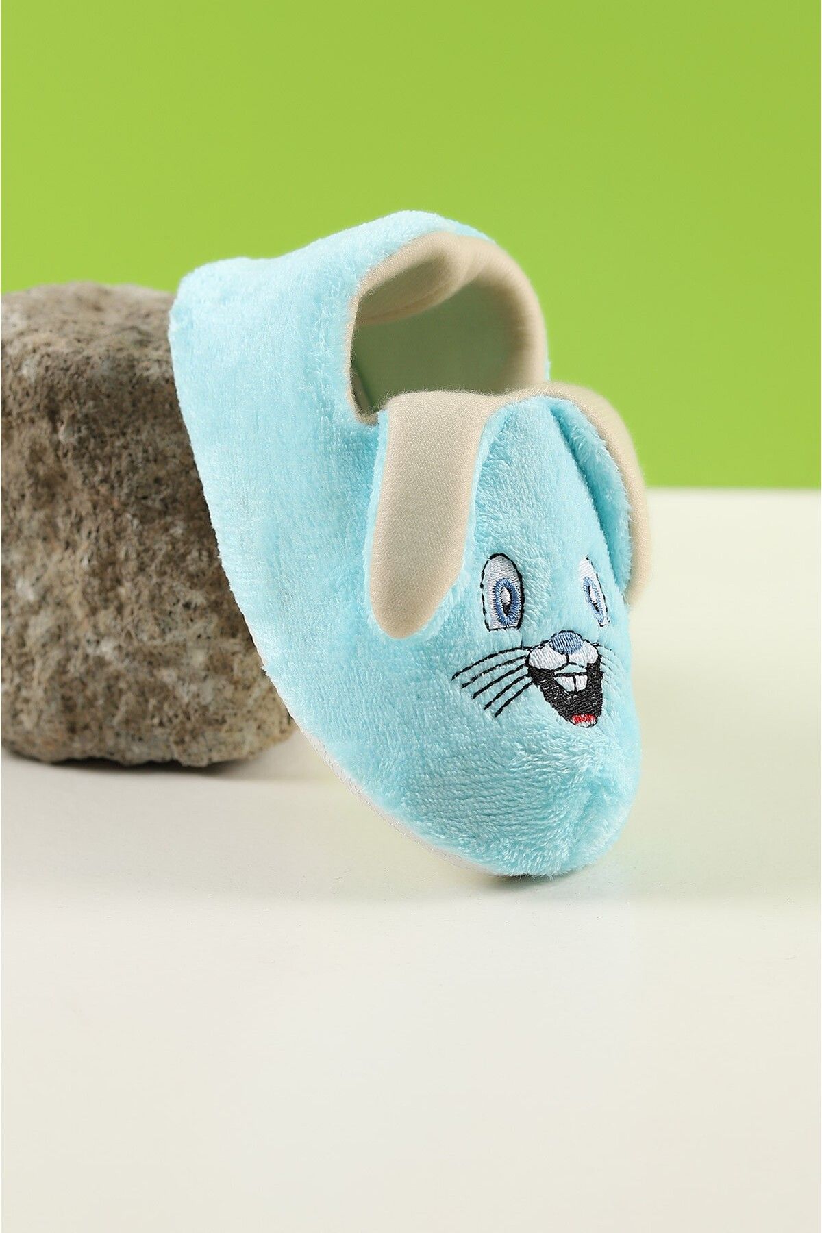 MİNAHOBİ-Plush Slippers with Rabbit Figure - for Home and School with Anti-Slip Base 2