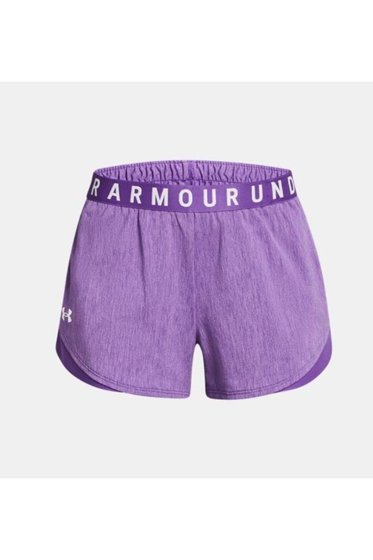 Under Armour-Women's Makra Logo Waist Elastic Comfortable Short Purple Shorts 1349125 -525 4