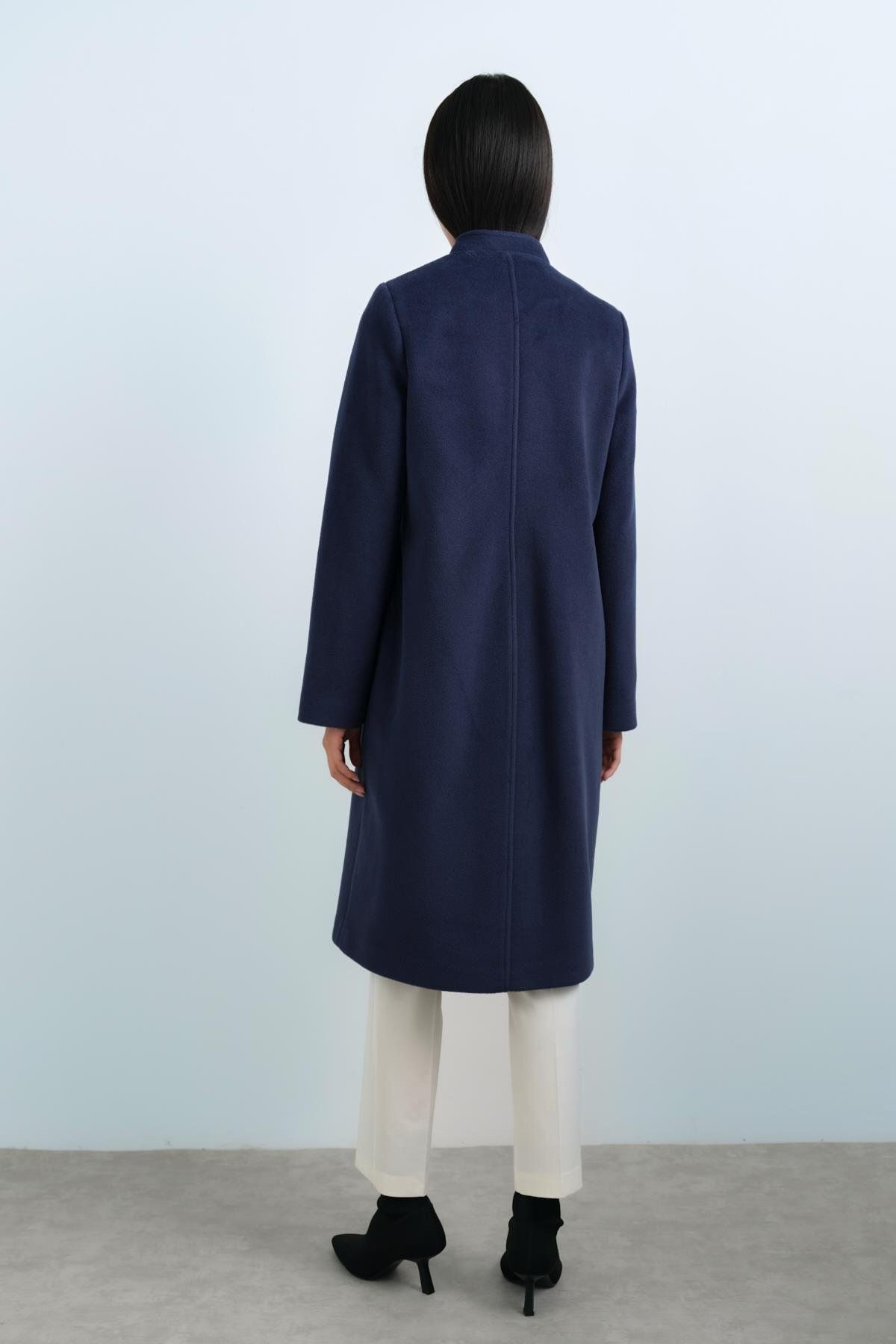 Nihan-Indigo Zippered Basic Coat 8