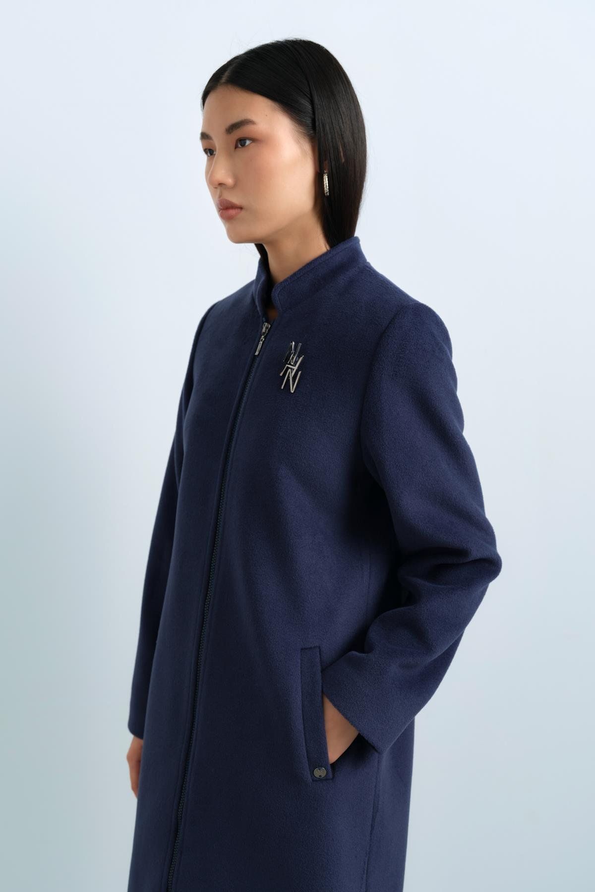 Nihan-Indigo Zippered Basic Coat 7