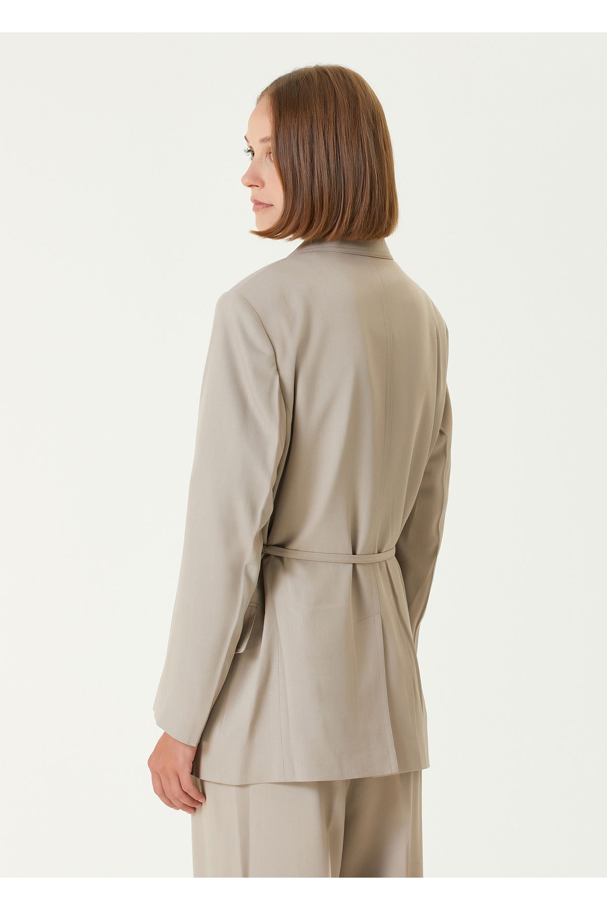 Acne Studios-Beige Blazer Size 38 - Belt Detailed 5