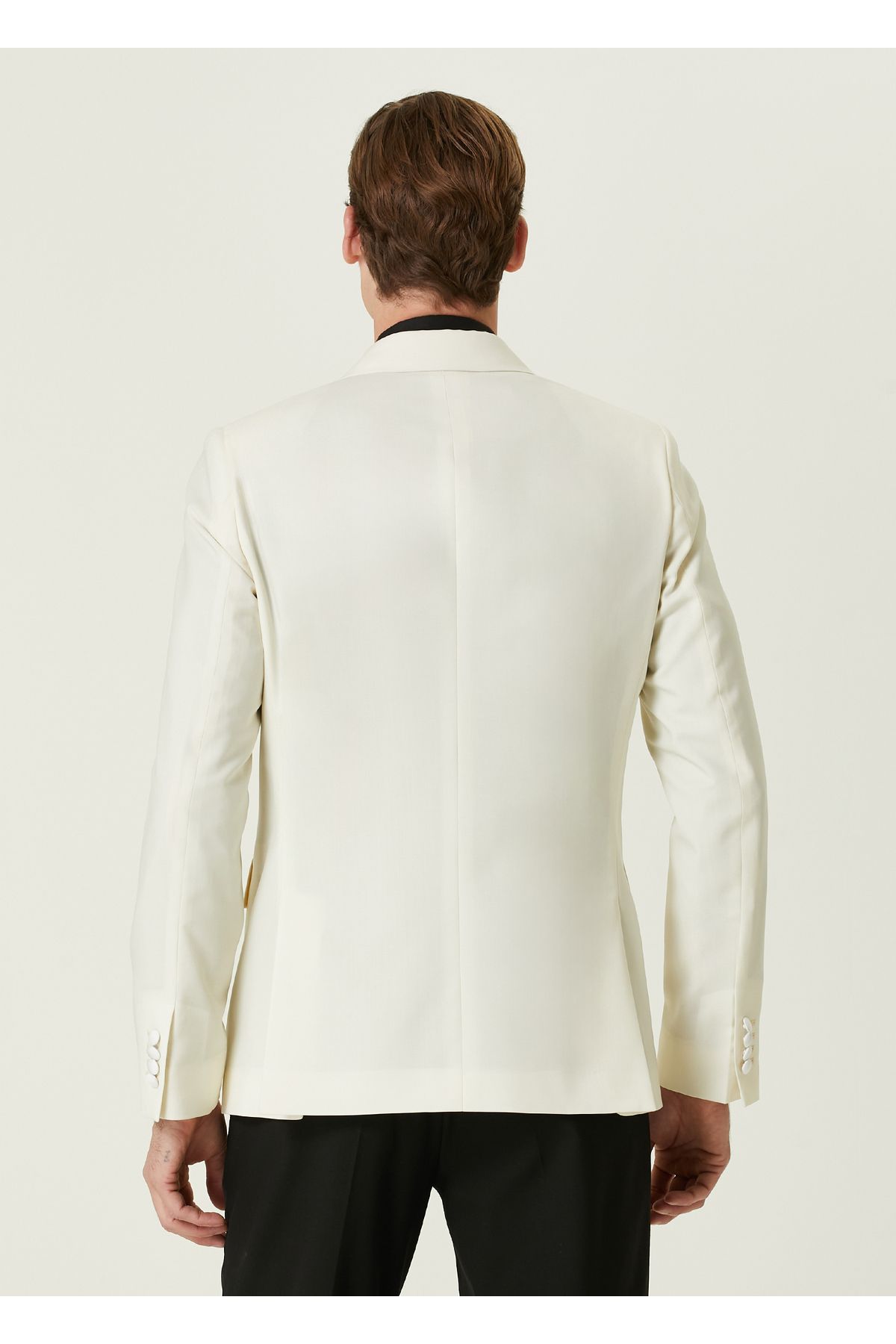 Paul Smith-White Wool Tuxedo Jacket Size: 50 4