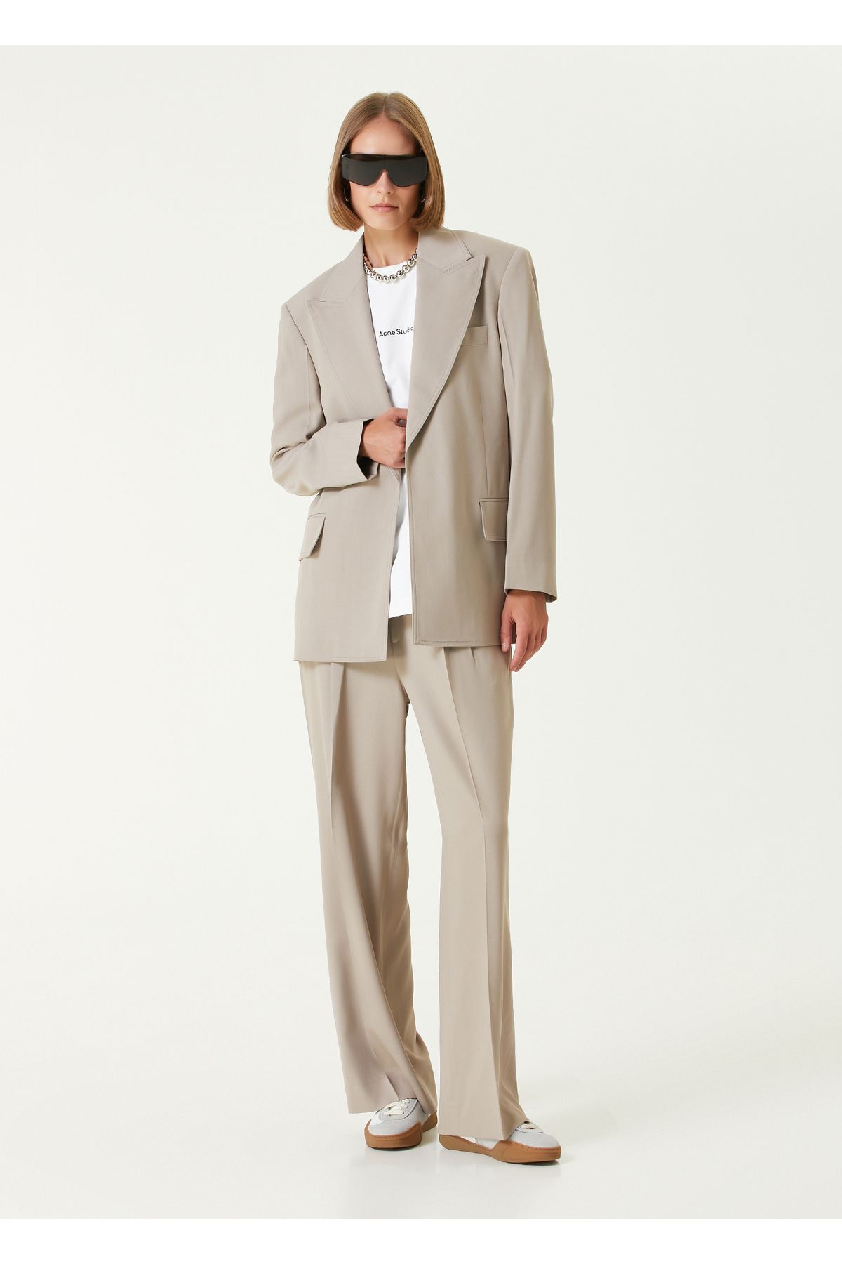 Acne Studios-Beige Blazer Size 38 - Belt Detailed 2
