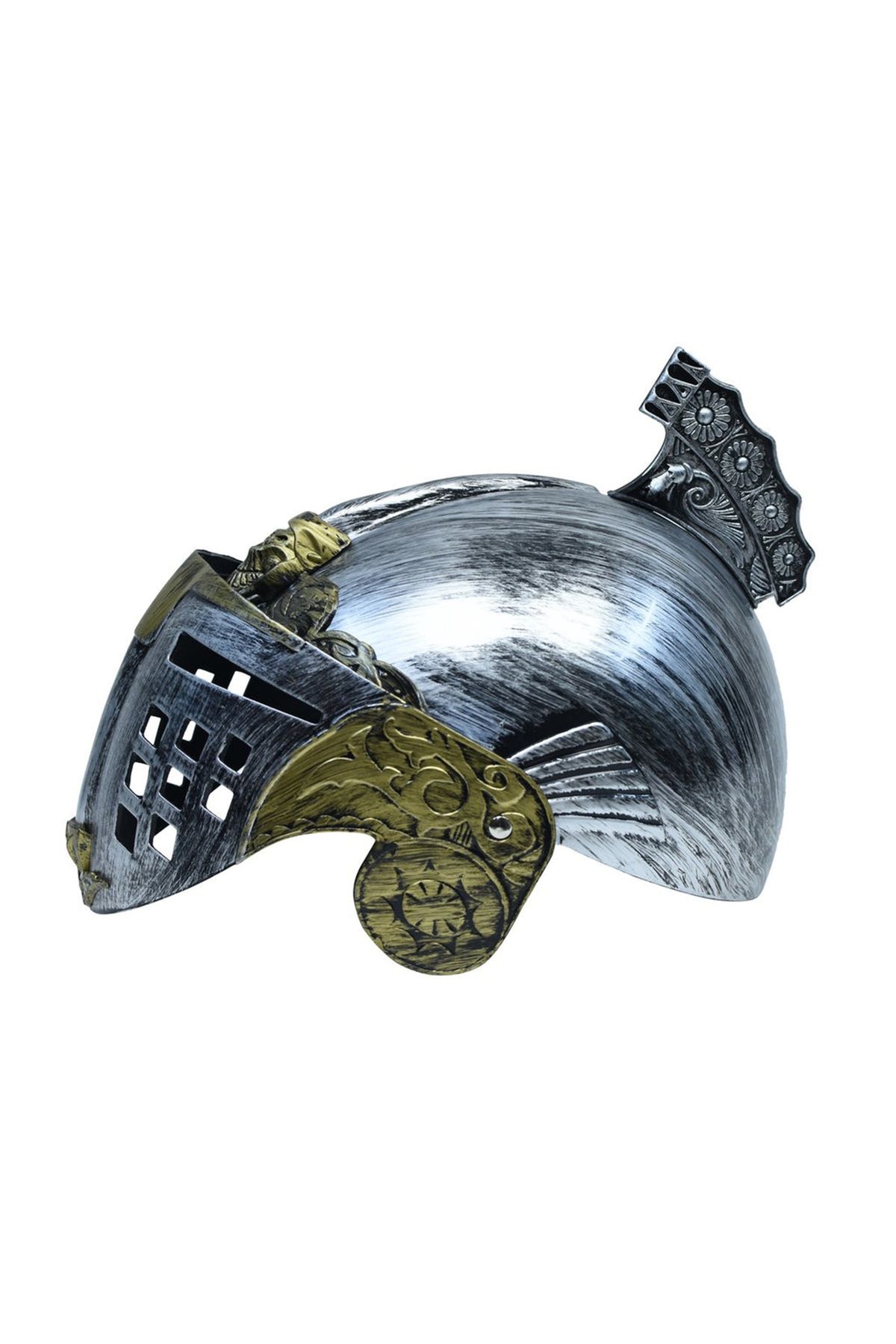 ETC-Silver Helmet Helmet with Gold Color Swivel Cap - 25X20C Etc5285-6736 3