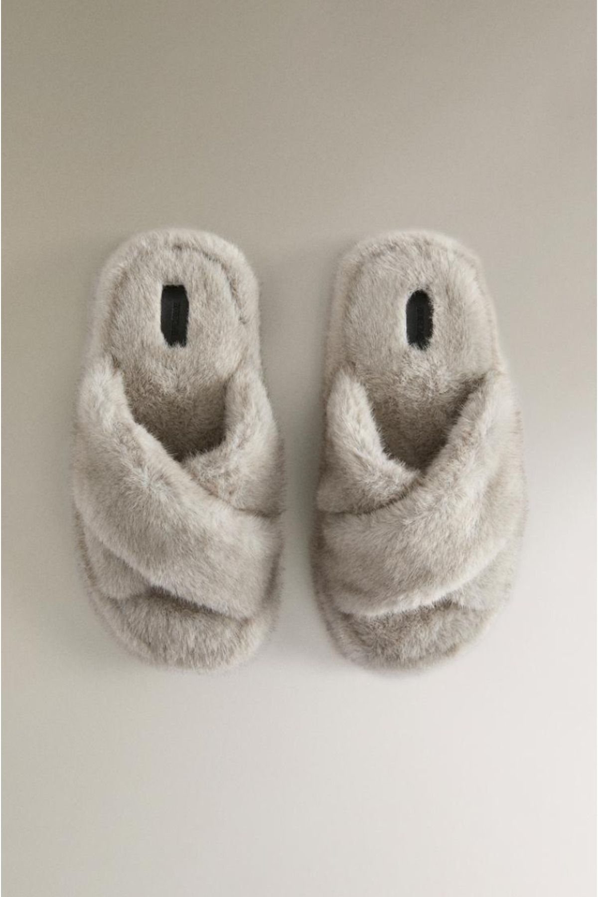 Zara-Criss-Cross Faux Fur Sandals 4