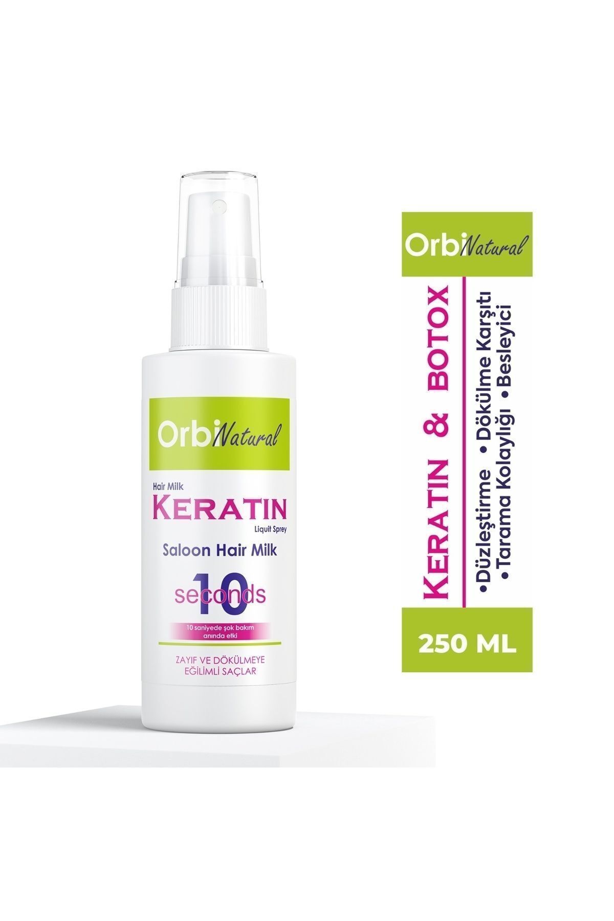 Durulanmayan Keratin Bakım Sütü Düzleştirme Dökülme Karşıtı Besleyici Saç Bakım Spreyi 250ml — orb2525 — تصویر 5 از 5