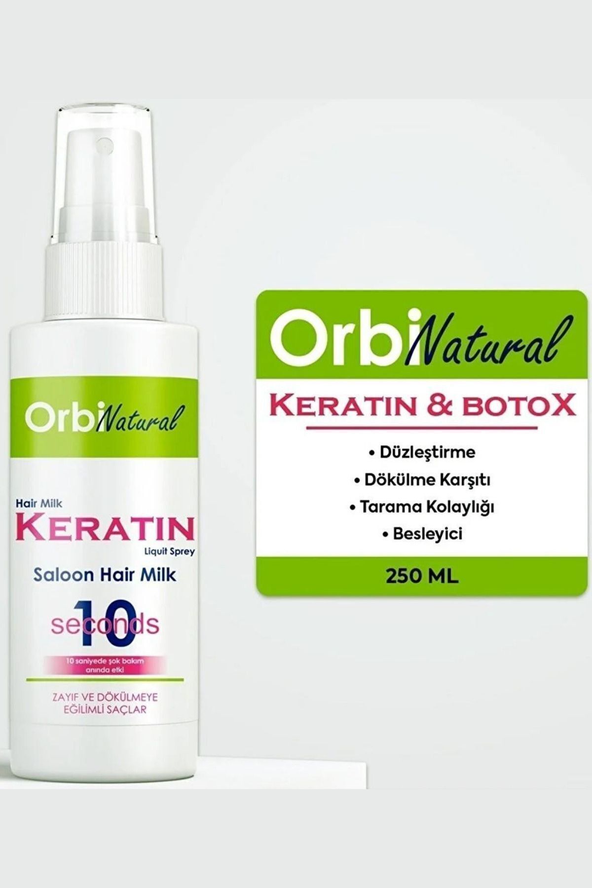 ORBIFRESH Durulanmayan Keratin Bakım Sütü Düzleştirme Dökülme Karşıtı Besleyici Saç Bakım Spreyi 250ml — orb2525