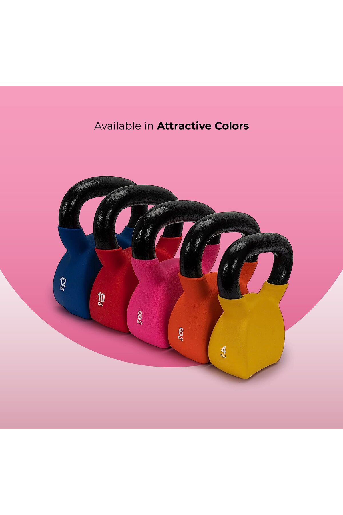 Nivia-Ab. Kettlebell 8Kg (17.6LB) | Pink, Iron with Rubber Coat | Fitness Weights 7