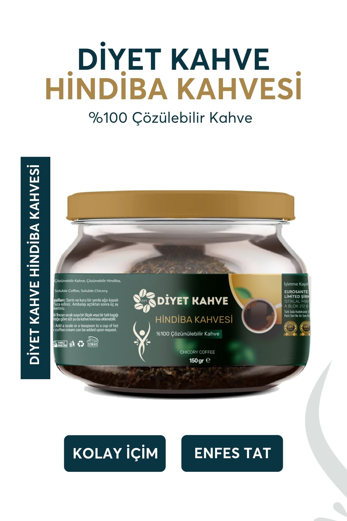 Hindiba Kahvesi Detox Kahve 1 Aylik - (60) KULLANIM) Net 150gr