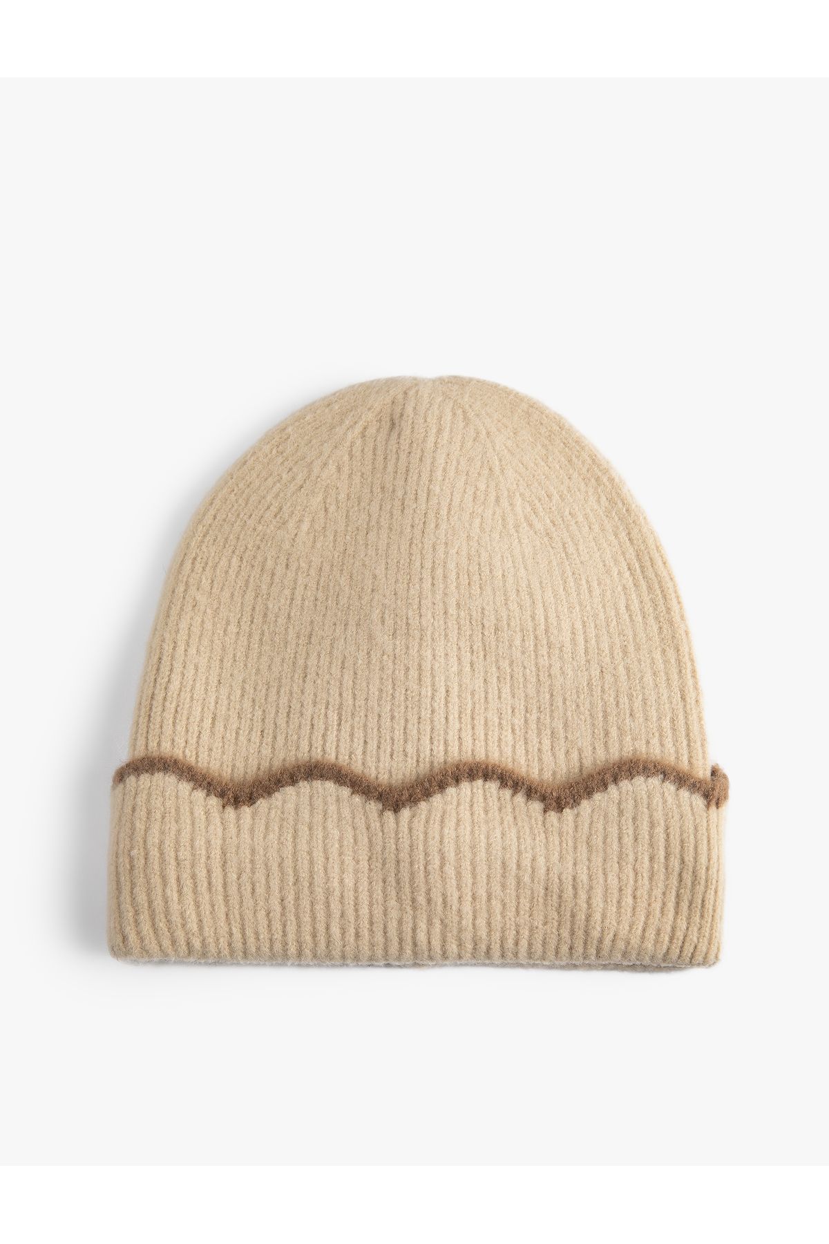 Koton-Layered Knitted Beanie with Stitching Detail 1