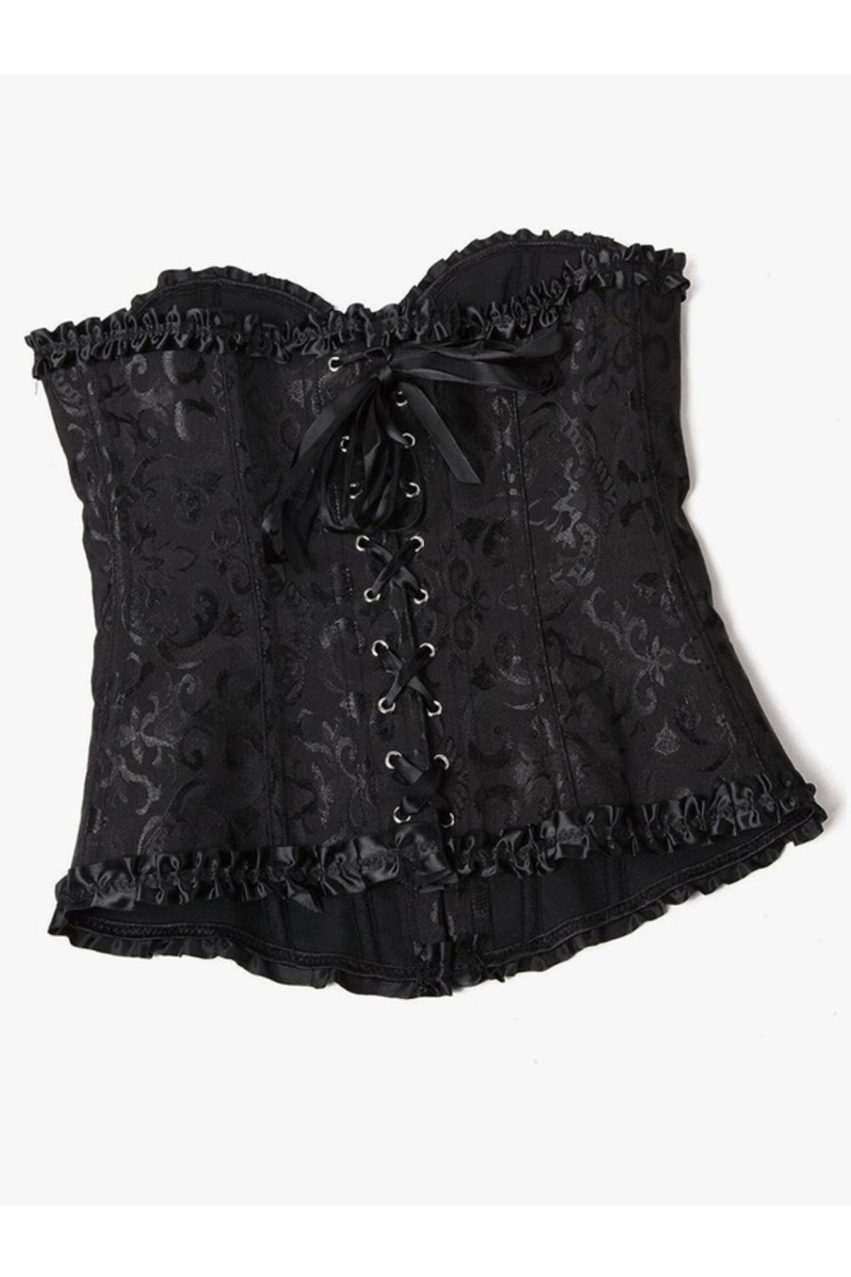 secret night Victorian Vintage Bağcıklı Korse Büstiyer, Gotik Rönesans Tarzı Bel Korsesi, Cosplay ve Festival Kıyafeti görsel 4