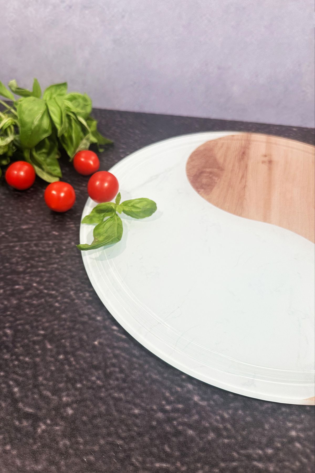 Decorita-Yin Yang Patterned Glass Cutting Board - Diameter 32cm| Patented Product 4