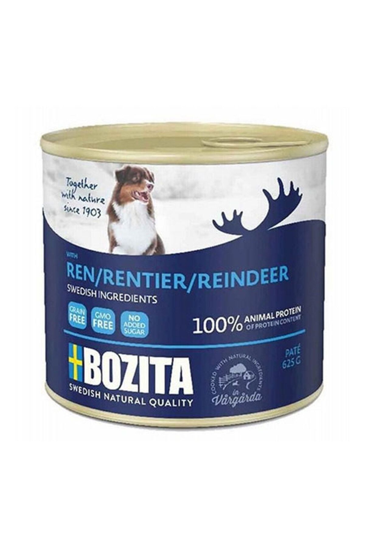 Bozita Natural Pate Ren Geyikli Tahılsız Yetişkin Köpek Konservesi 625 gr