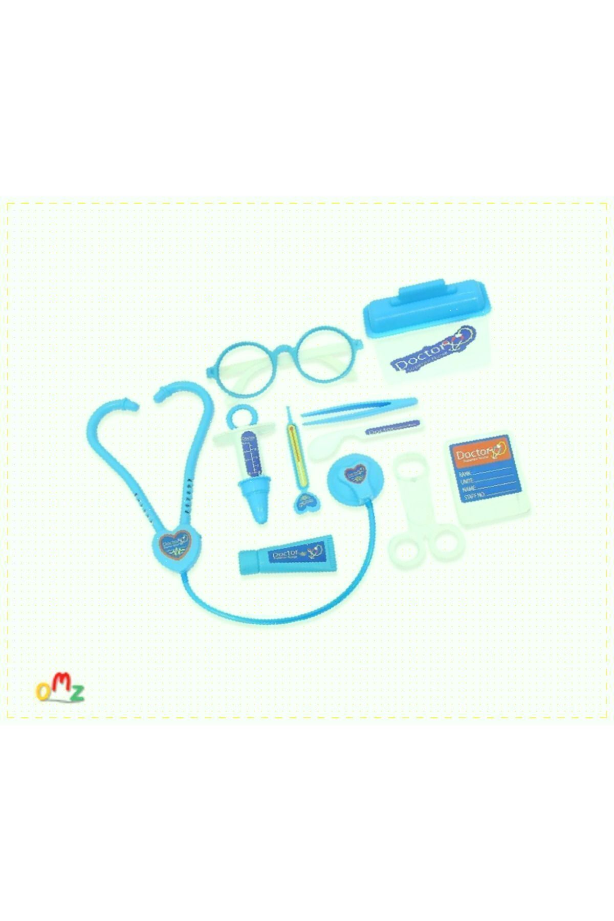 OMZ Kartela Oyuncak Doktor Oyun Seti 10 Parça Mavi Kız Erkek Cocuk Egitici Montessori Oyuncaklar fotoğrafı 5 (önizleme)