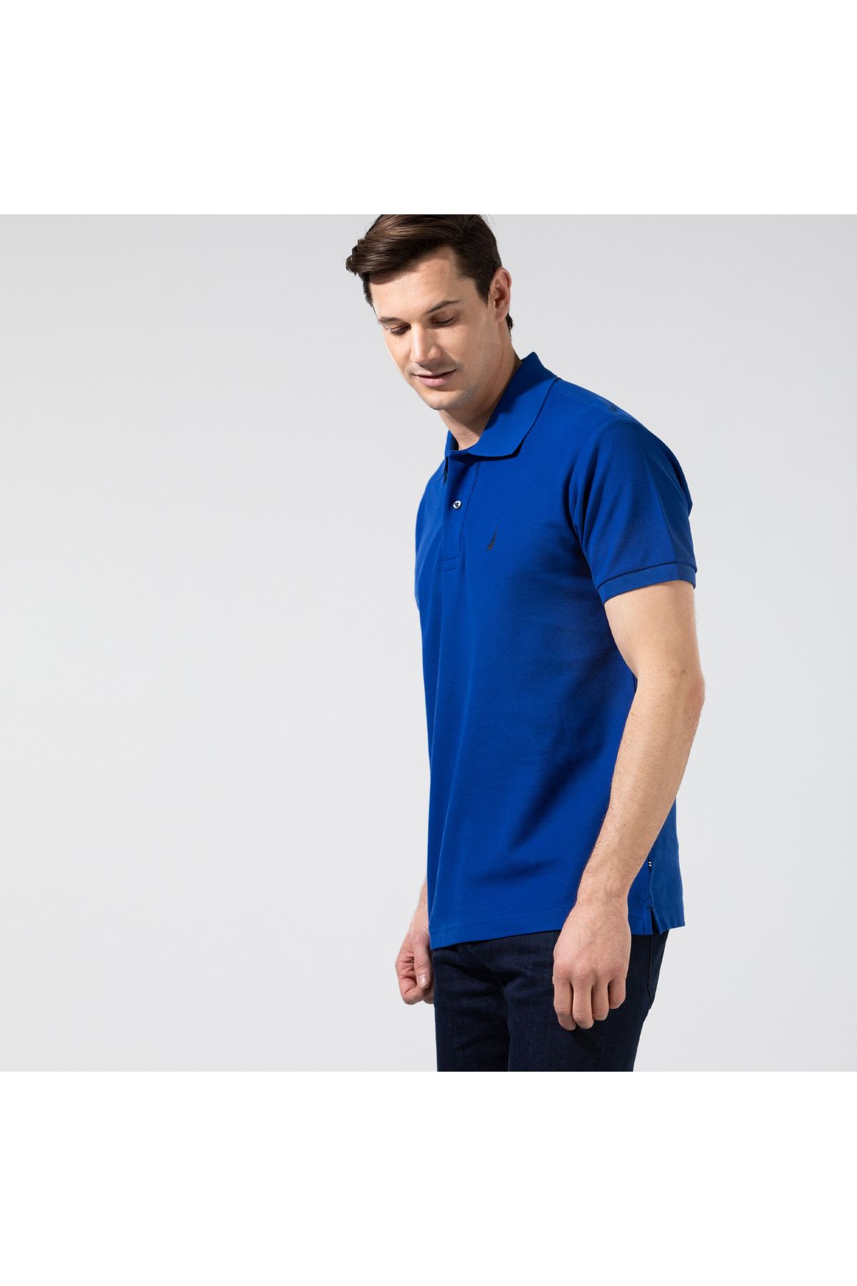 تی شرت یقه پولو آبی مردانه تيشرت يقه آستين كوتاه مدل Nautica