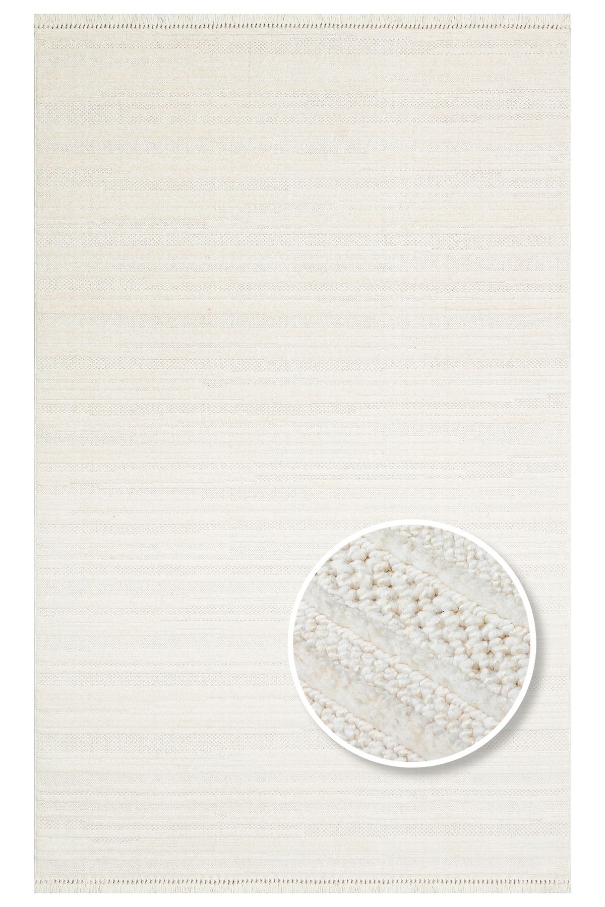 Eko Halı MAYER HALI HURGADA 01 WHITE Hav Toz Vermeyen Yumuşak dokulu Modern Makine Halısı
