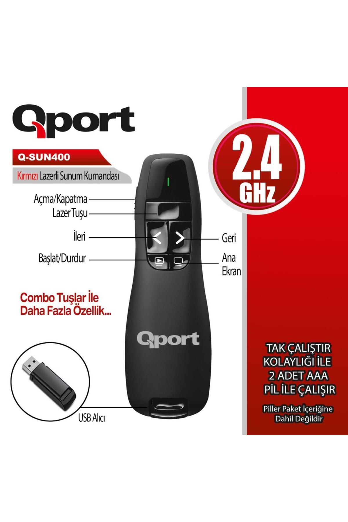 Qport Q-sun400 Usb 2.4ghz Sunum Kumandası