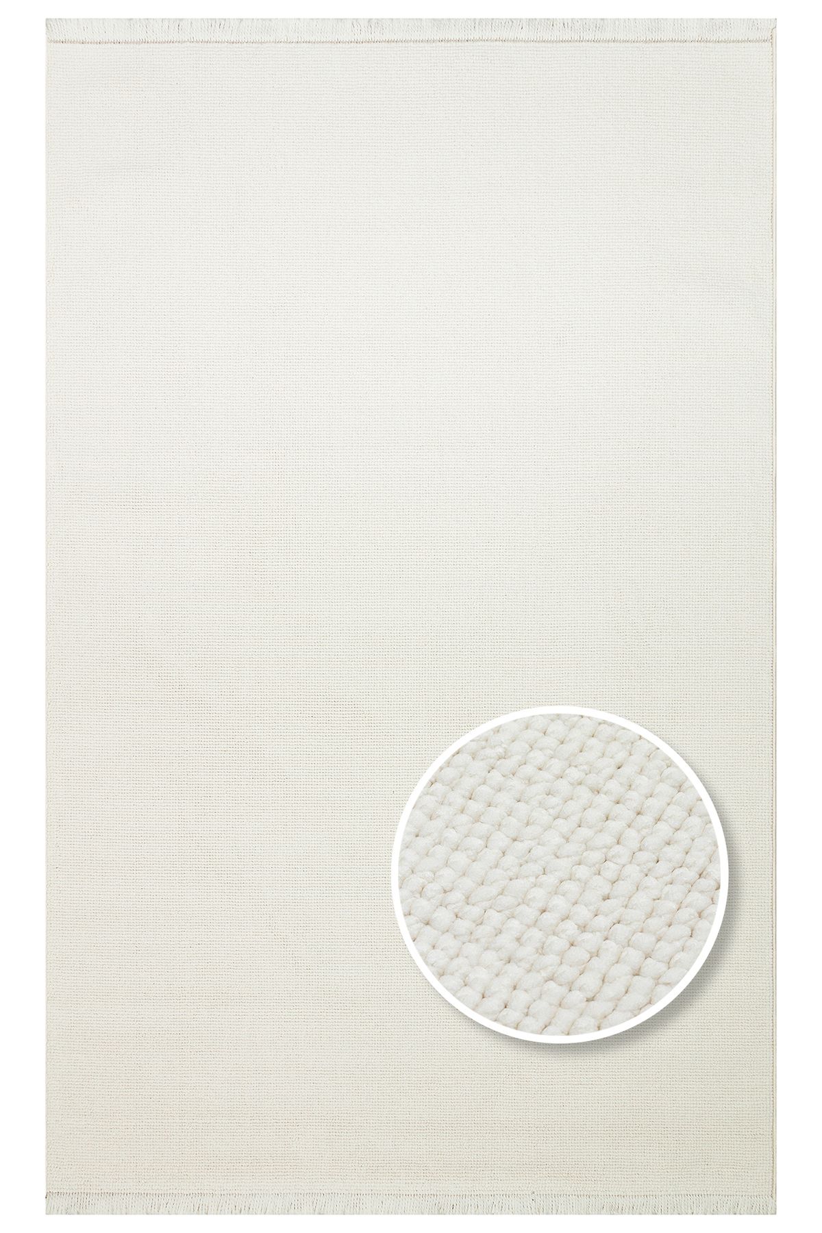Eko Halı MAYER HALI OSLO PLAIN WHITE Hav Toz Vermez Hasır Dokuma Modern Makine Halısı