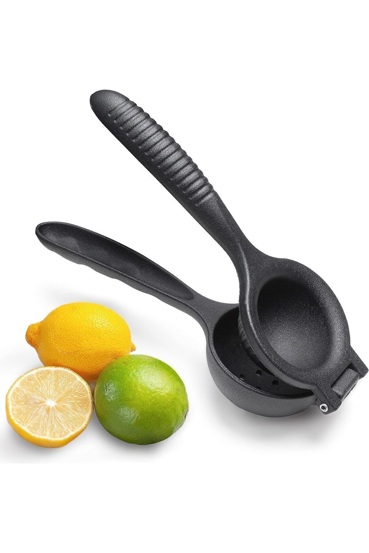 Deconox Lüx Demir Döküm Limon Sıkacağı Limon Presi Büyük Boy 24 Cm, Siyah Metal Naranciye