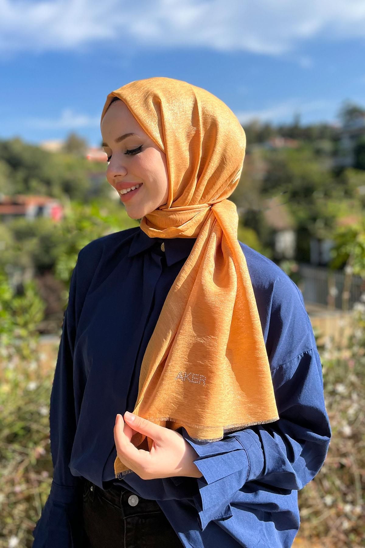 Aker-Sparkly Shawl - 1000001-961 - Orange 1