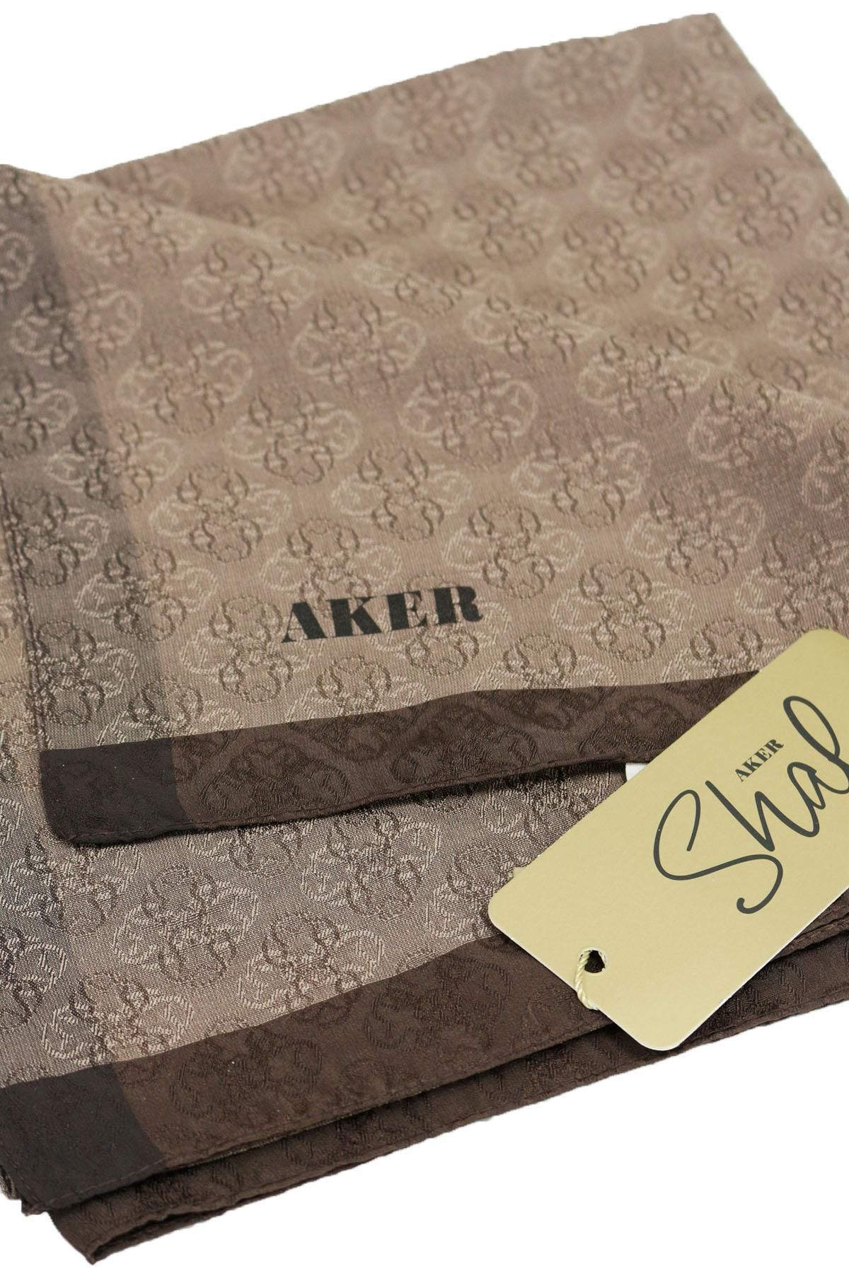 Aker-Eșarfă Jacquard cu monogramă - 6060950 -931 - Maro 2