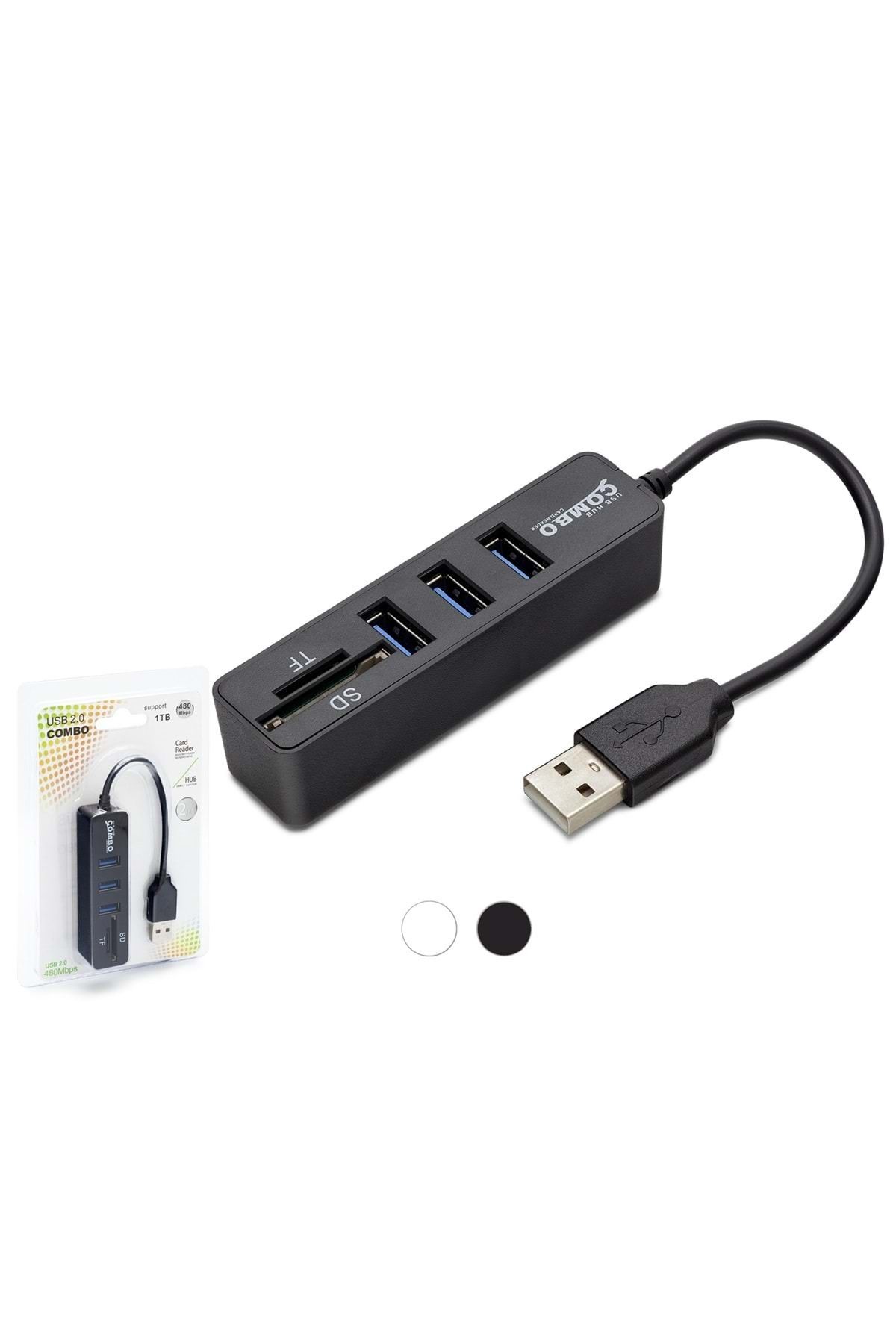 HADRON Hdx7009 Usb Hub Combo 3port Usb Sd/tf Card Reader Siyah 1tb 480mbps Siyah