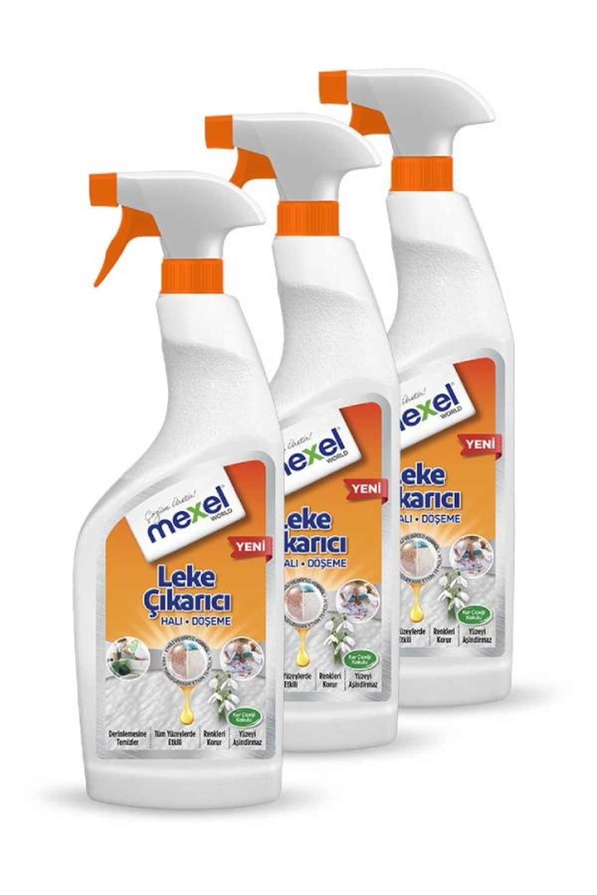 mexel Halı Döşeme Leke Çıkarıcı Kar Çiçeği Kokulu 750 ml (3 Adet)