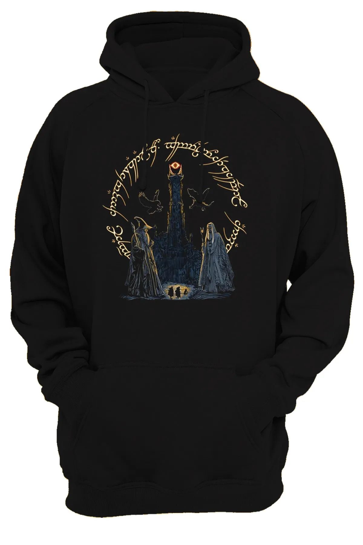 Hobi Dünyam-Lotr Lord of the Rings Printed - 3 Thread Raster Fleece Thick Hoodie 1