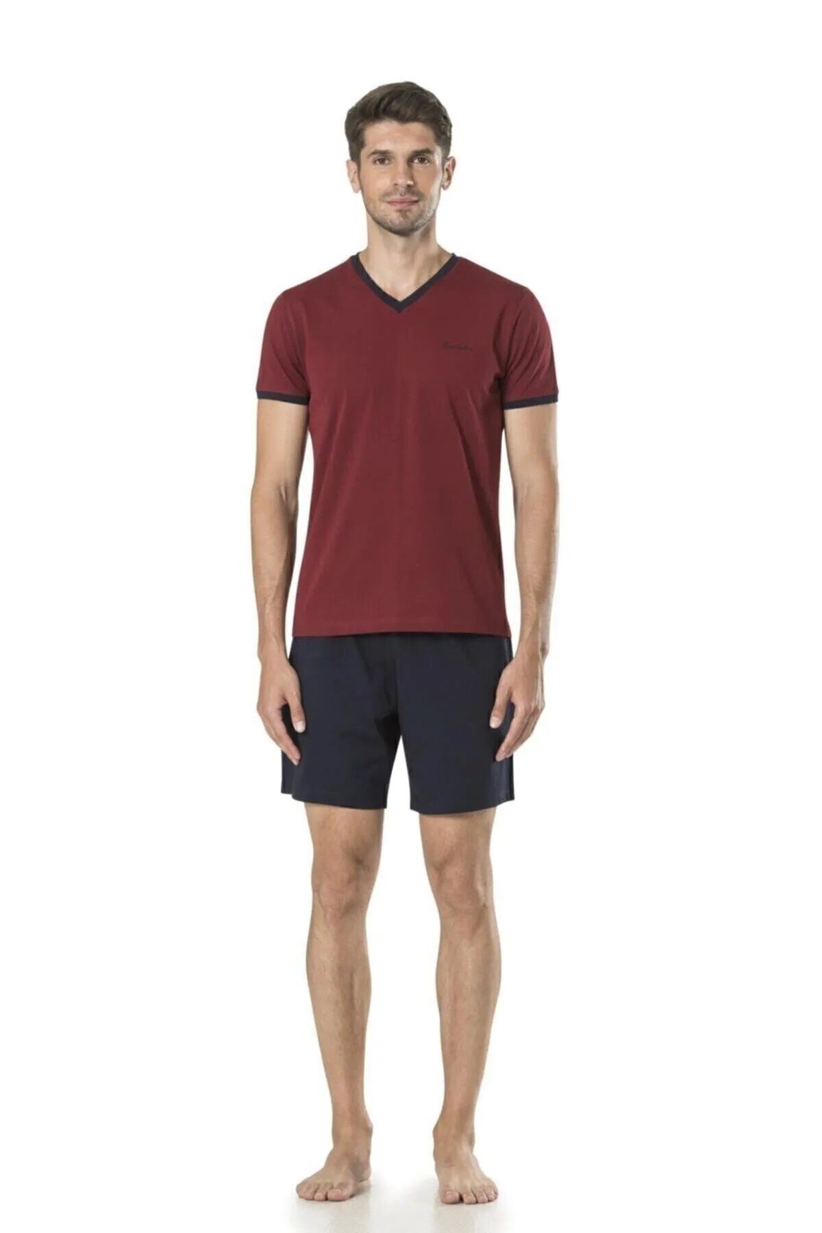 ست پیژامه آبی مردانه کت و شلوار داماد 5 تیکه 5560 Pierre Cardin