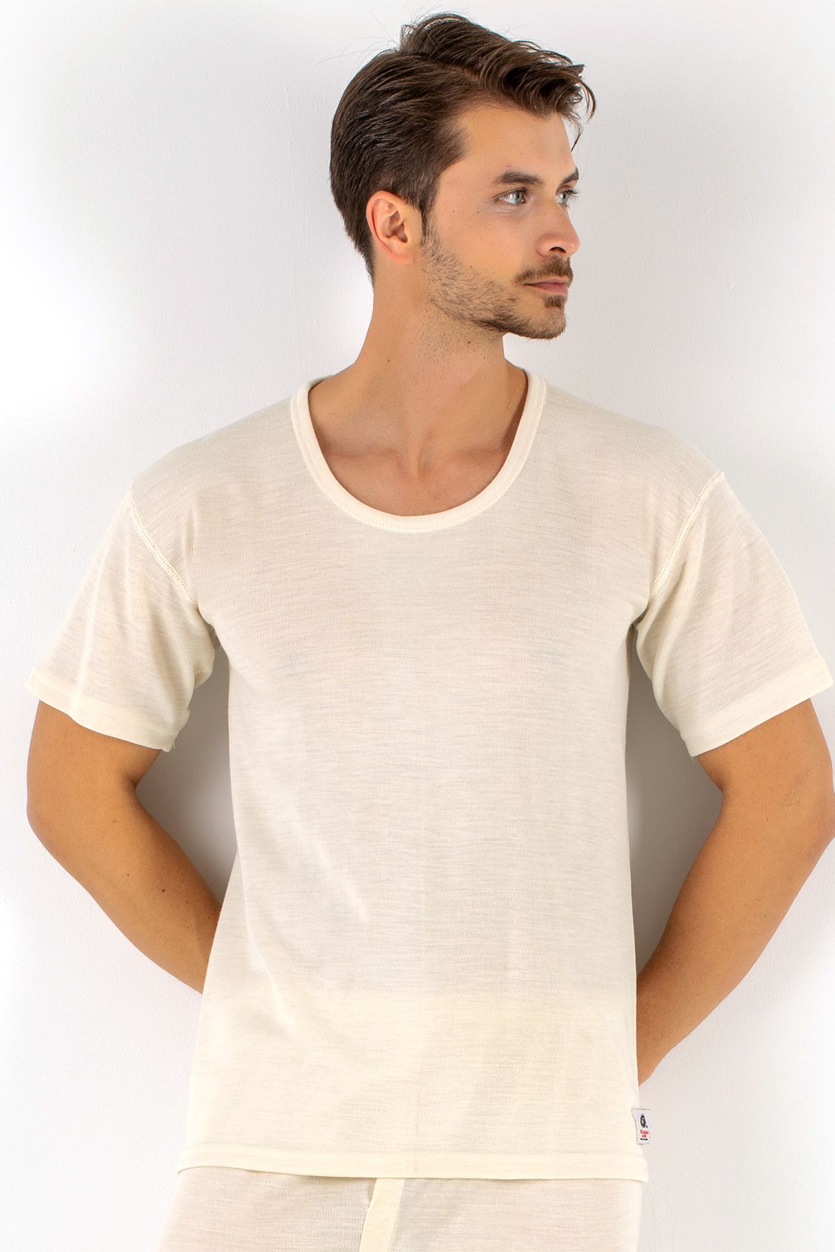 SAFYÜN-Safyun Short Sleeve Wool Undershirt 6